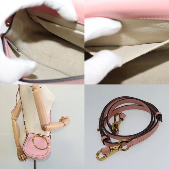 Chloe Nile Hand Bag Leather 2way Pink Gold Auth 113735V - Picture 13 of 14